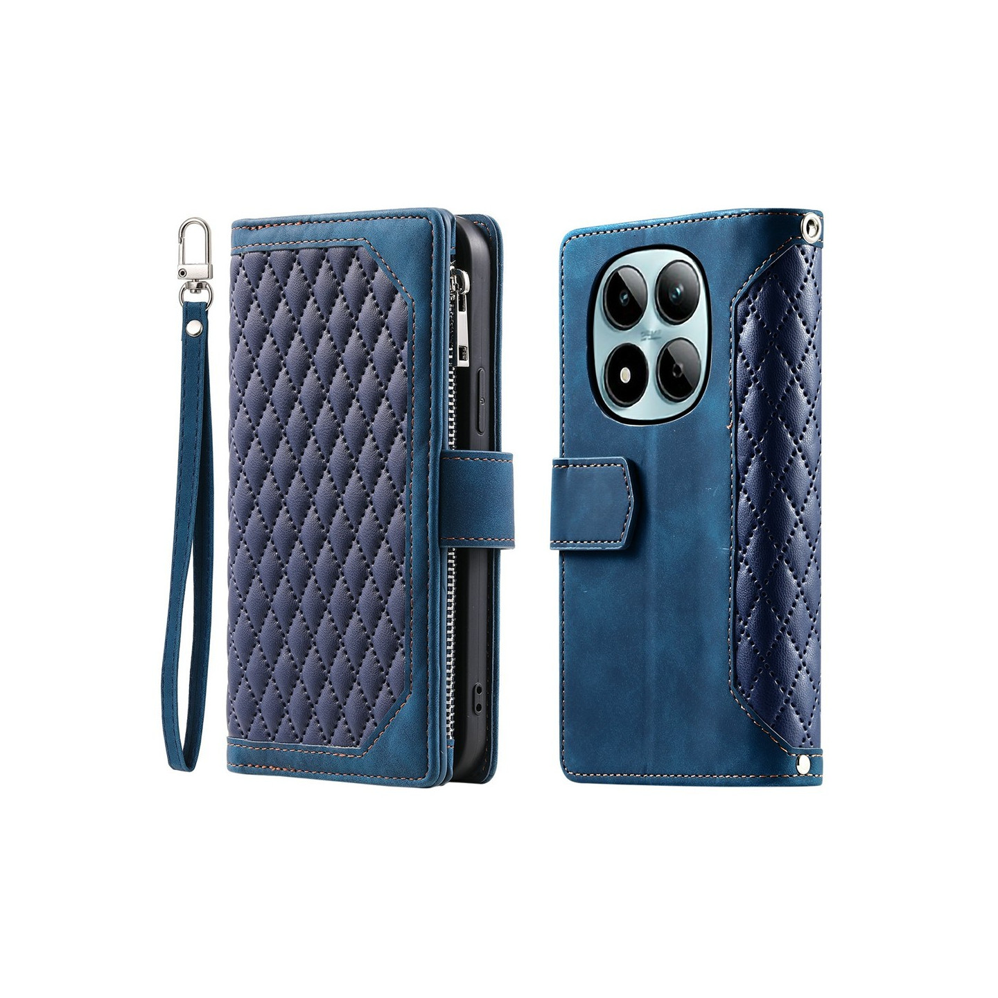 For Xiaomi Redmi Note 15 Pro 5G Zipper Wallet Case Rhombus Phone Cover