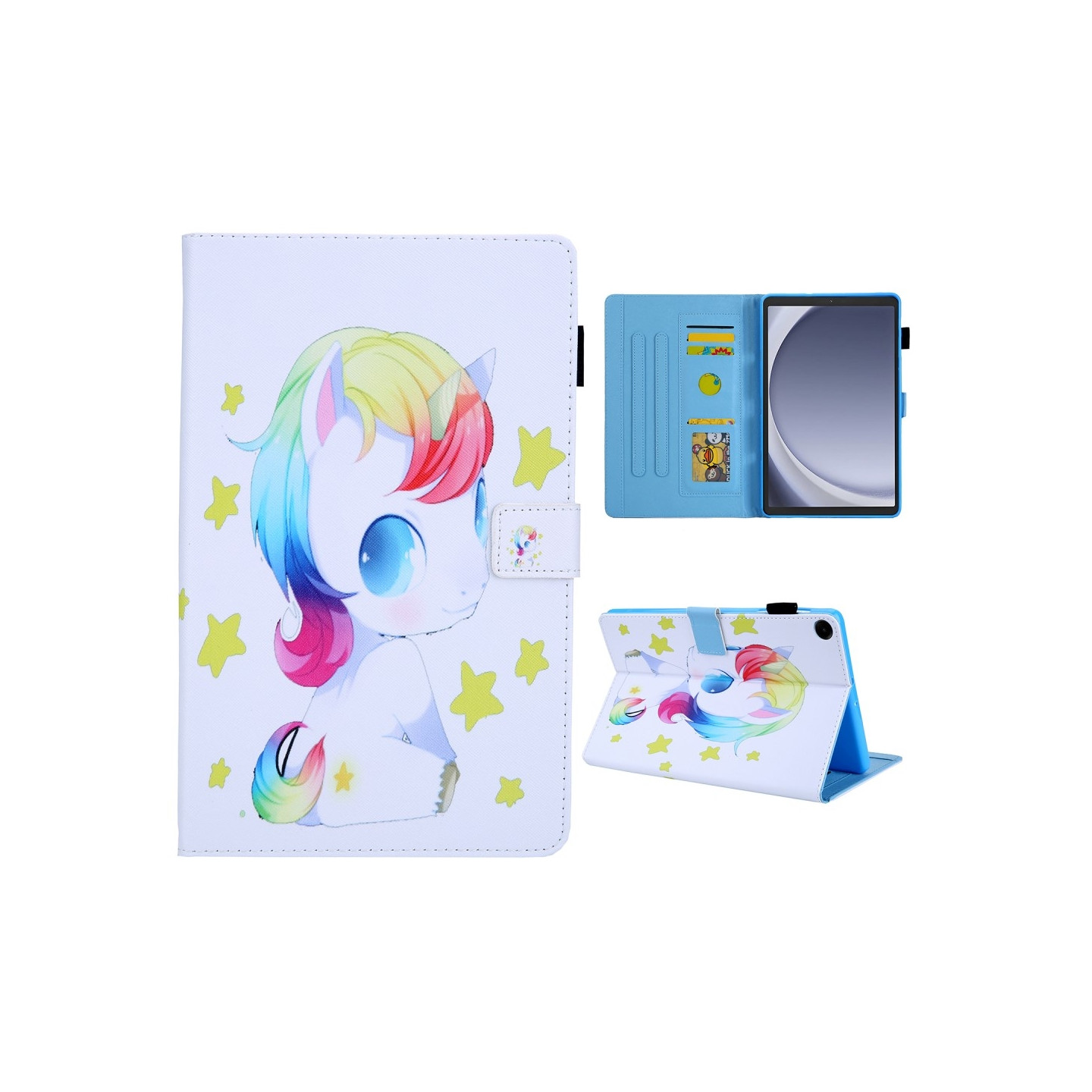 Samsung Galaxy Tab A9 Sammenleggbart Veske Kortholder - Babyhest