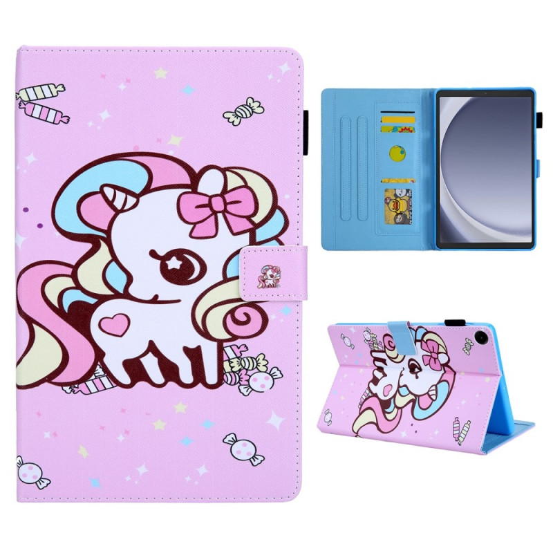 Samsung Galaxy Tab A9 Sammenleggbart Veske Kortholder - Candy Horse