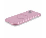 För iPhone 15 Skal Fodral 3D Love Heart TPU telefonskal - Rosa