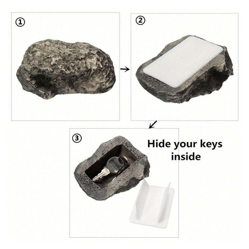 Realistic stone spare key Hides Key hidden storage box