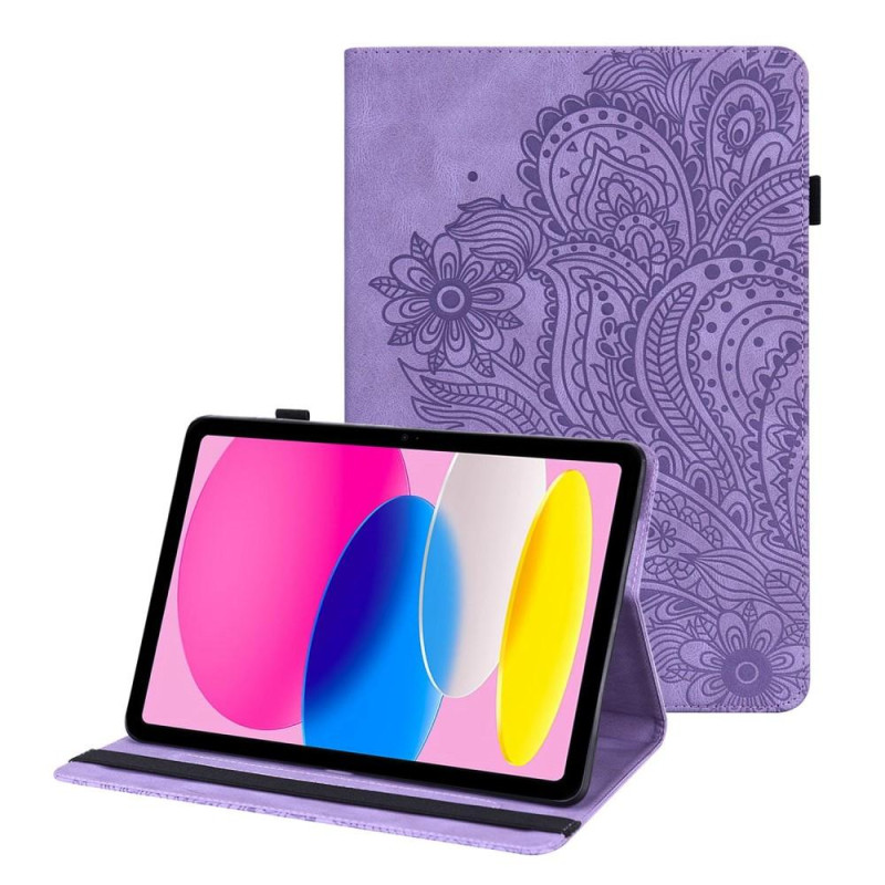 For iPad 10.9 (2022) Tablet Case Cover Flower Imprinting - Purple