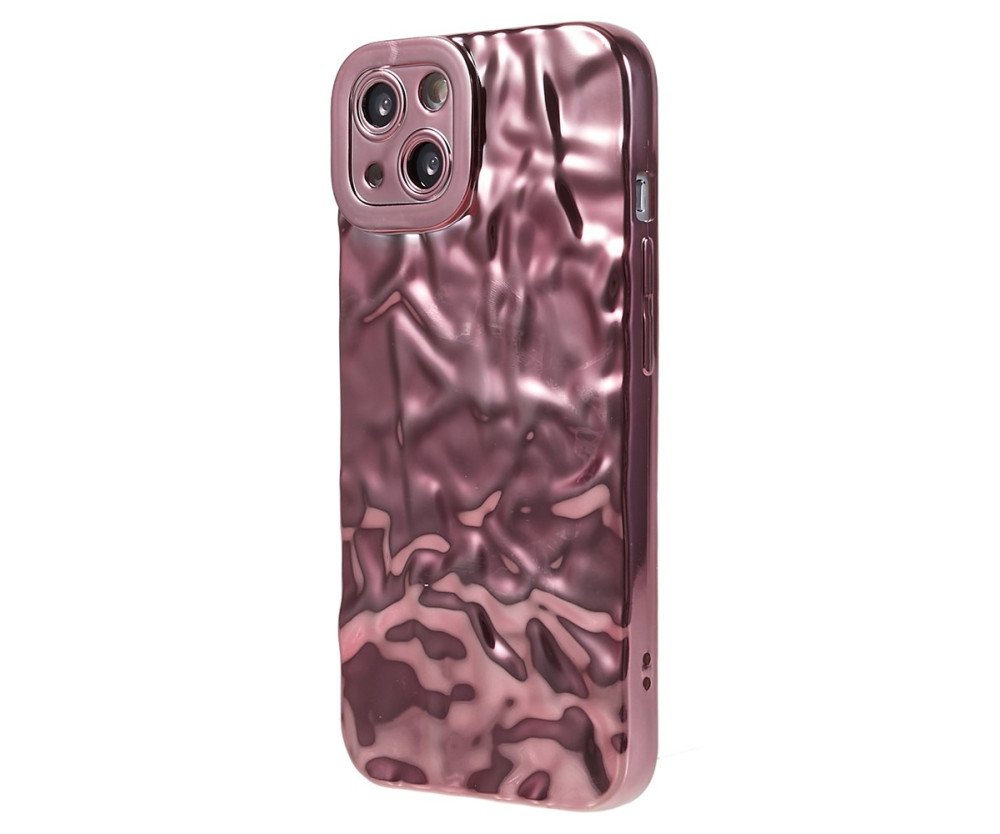 Till iPhone 15 TPU-skal Elektropläterad Rynkad - Rosa