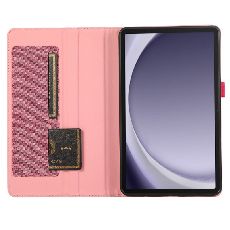 Samsung Galaxy Tab A9+ Sammenleggbar veske kortholder Stofftekstur
