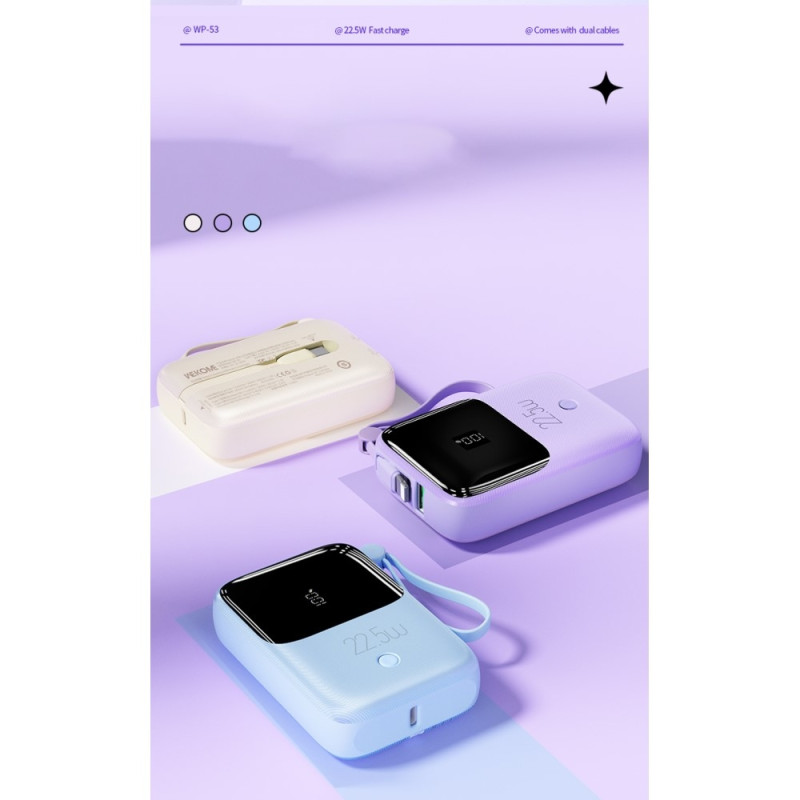 10 000 mAh nopea kannettava Powerbank Supernopea lataus USB - C 22,5 W