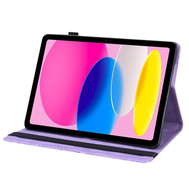 iPad 10.9 (2022) - tablettikotelon kansi Kukkamainatus - violetti