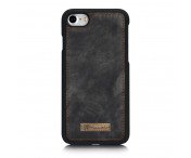 CASEME iPhone 8 / 7 / SE Retro Split läder plånboksfodral - Grå