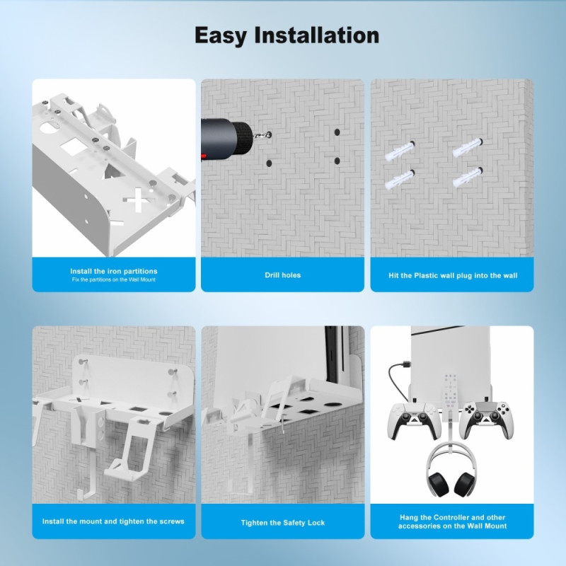 PlayStation PS5 Slim Wall Mount Bracket Kontroloplader