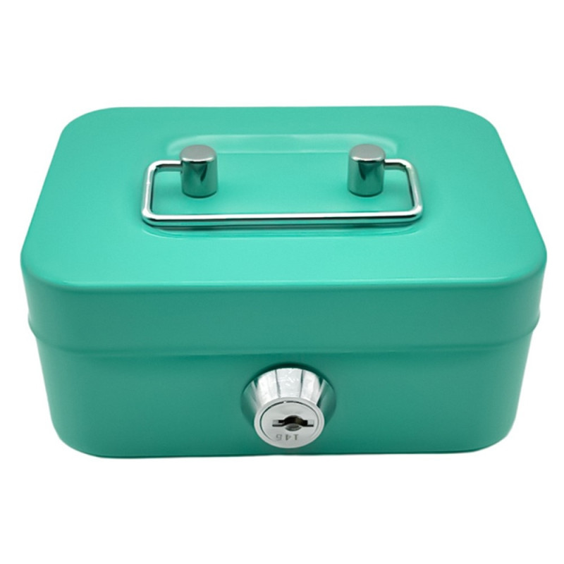 Money Box Metal Security Lock Box Lockable Money Bank Portable Small Coin Safe Box with Keys