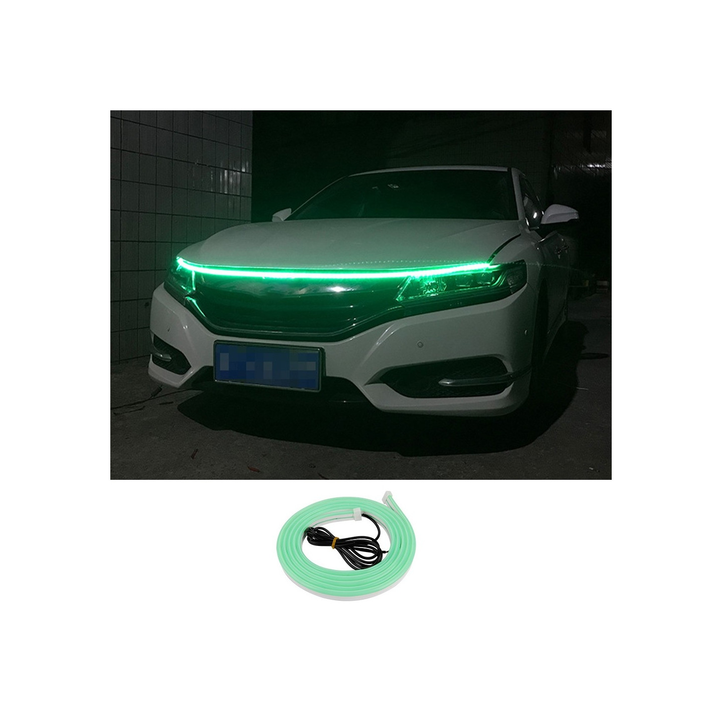 Decorative Light Strip For Car Hood Flexible Waterproof - Green 2m