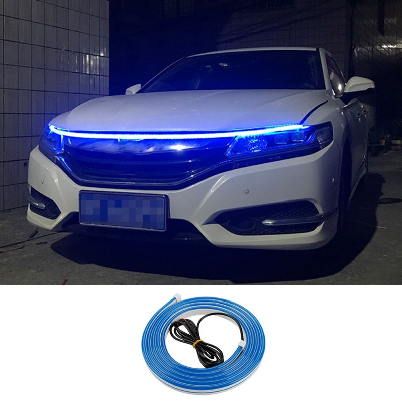 Decorative Light Strip For Car Hood Flexible Waterproof - Blue 2m