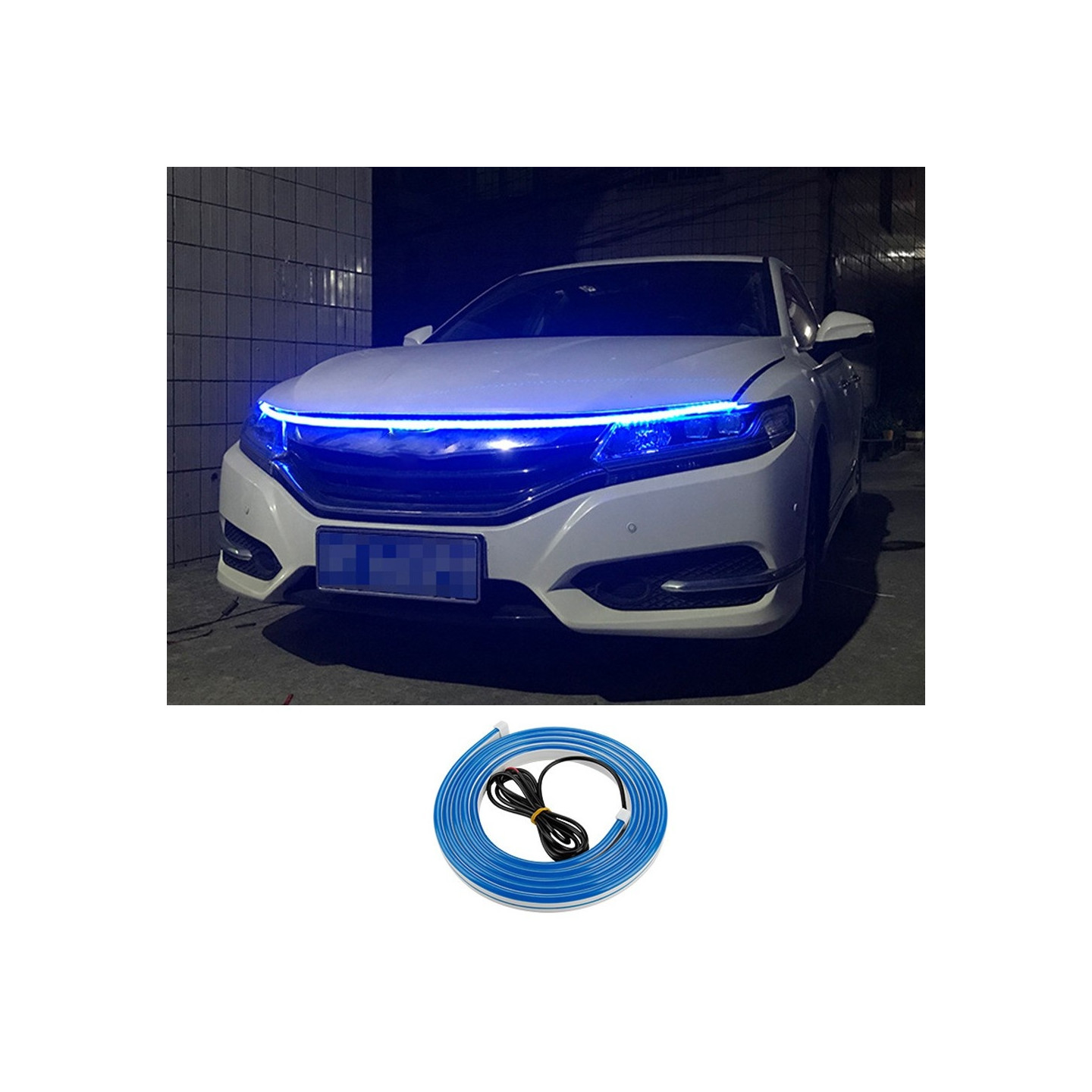 Dekorativ lysstripe for bilhette fleksibel vanntett - blå 2m