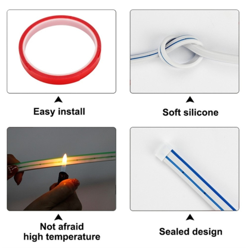 Decorative Light Strip For Car Hood Flexible Waterproof - Blue 2m