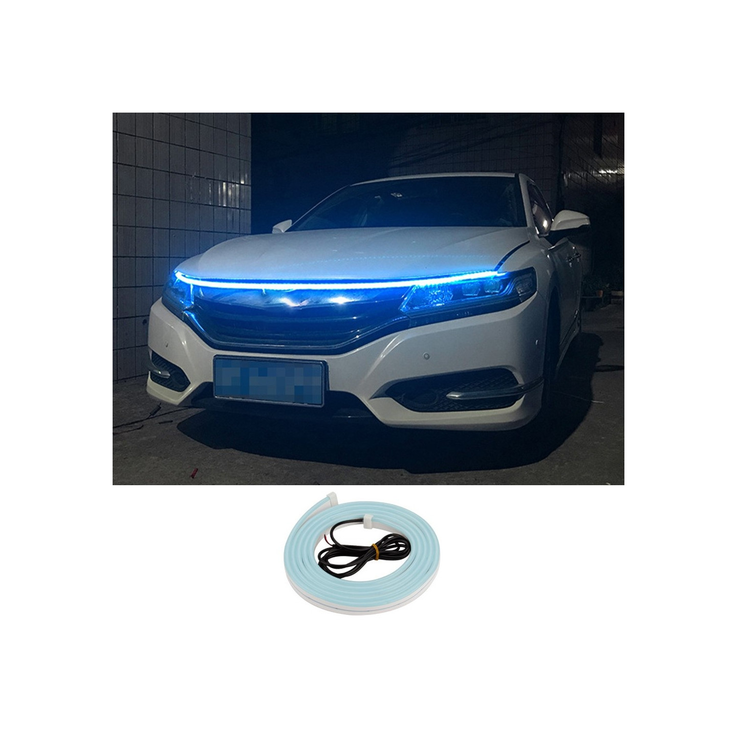 Decorative Light Strip For Car Hood Flexible Waterproof - Ice Blue 2m