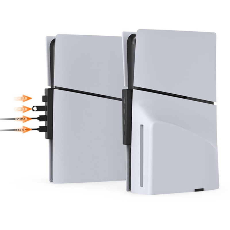 DOBE Til PS5 Slim Spillekonsol Hub - adapter USB 2.0 Docking Station Splitter