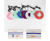 Dekorativ Ljusremsa För Bil Huv Flexibel Vattentät  - Blå 2m