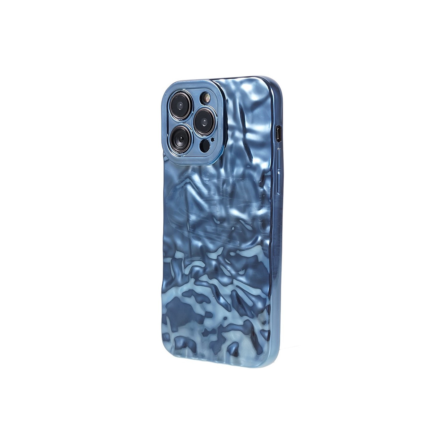 For iPhone 15 Pro Max TPU Case Electroplating Wrinkled Uneven Phone Cover