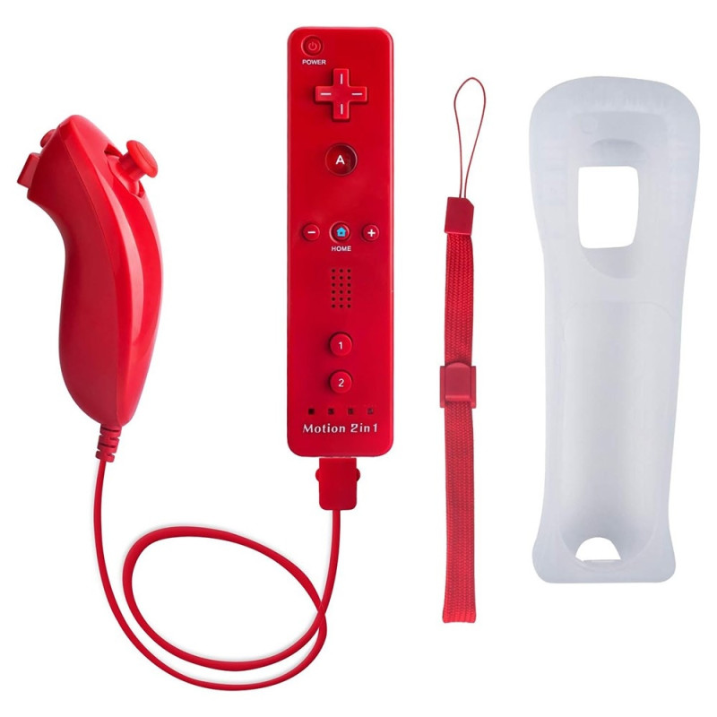 Kompatibel med Wii - kontroller Set Motion Plus, Bulk Red