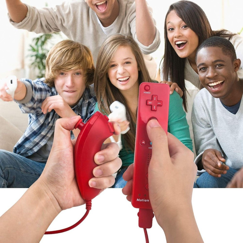 Kompatibel med Wii Controller Set Motion Plus, Bulk Red
