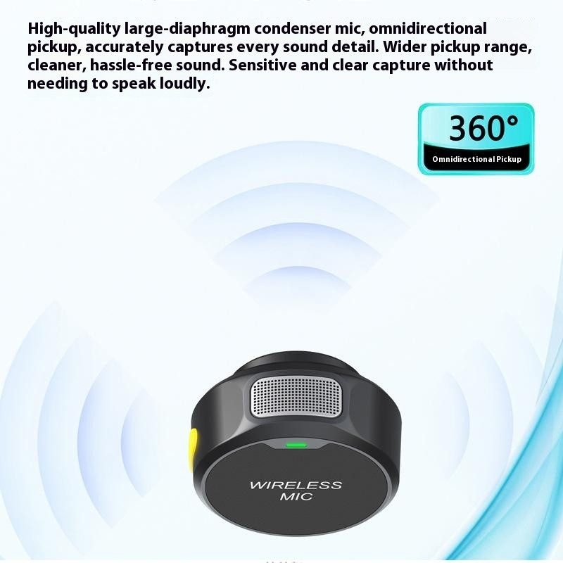 Magnetisk klipsmikrofon med støydempende Bluetooth, 2 sendere, 1 mottaker, USB-C