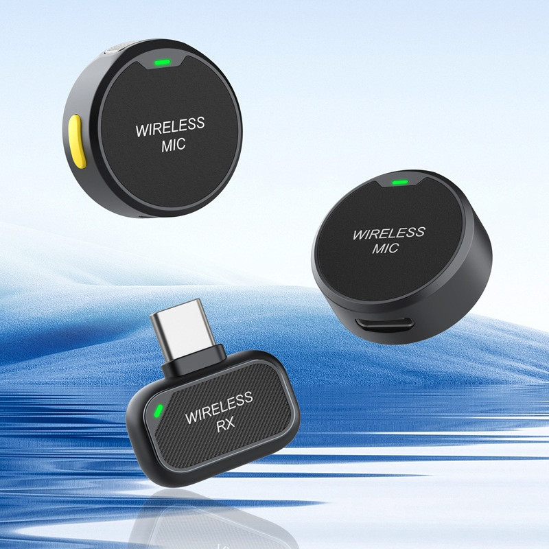 Magneettinen klipsimikrofoni, melunvaimennus, Bluetooth, 2 lähetintä, 1 vastaanotin, USB-C