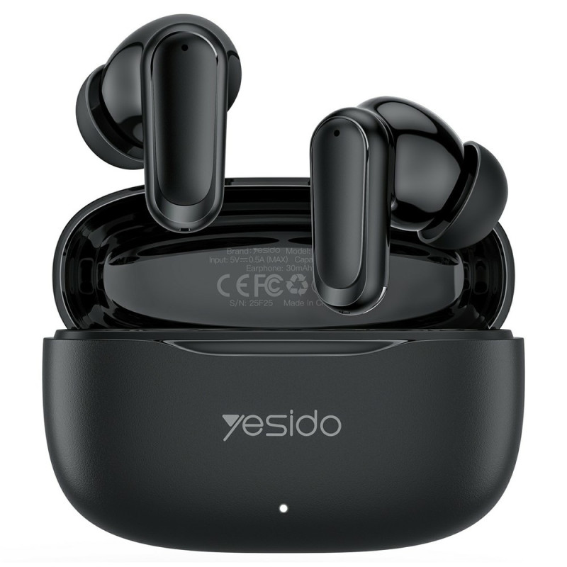 YESIDO Wireless Headphones In-Ear Bluetooth Stereo Headphones Touch Control - Black