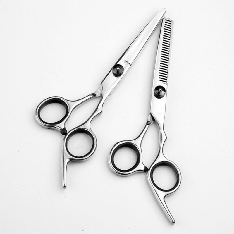 2 pcs. stainless steel hairdressing scissors professional hair cutting thinning scissors + bag