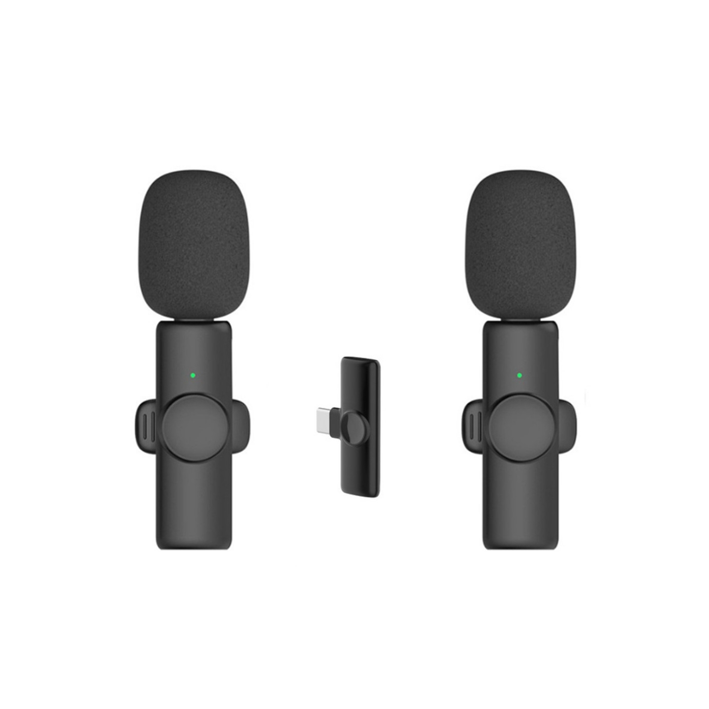 USB - C 2,4 GHz langaton Lavalier - mikrofoni (2 mikrofonia + 1 vastaanotin)