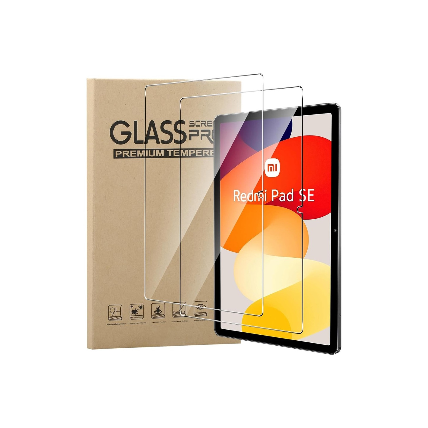 2 pcs Tempered Glass Protector Xiaomi Redmi Pad SE