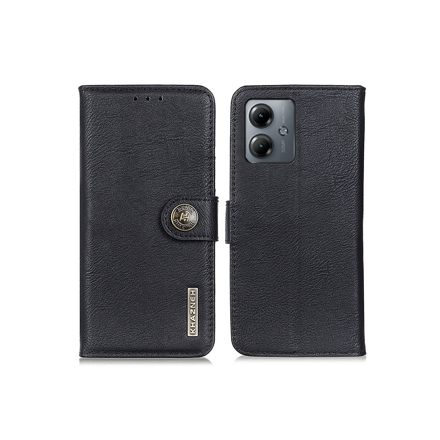 KHAZNEH Motorola Moto G14 Lommebok - deksel - Svart