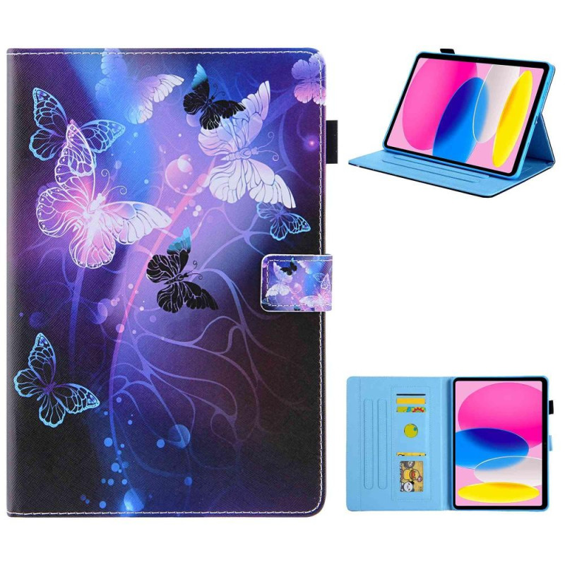For iPad 10.9 (2022) Tablet Suojakuori Kansi Foldable Stand - Violetti Butterfly