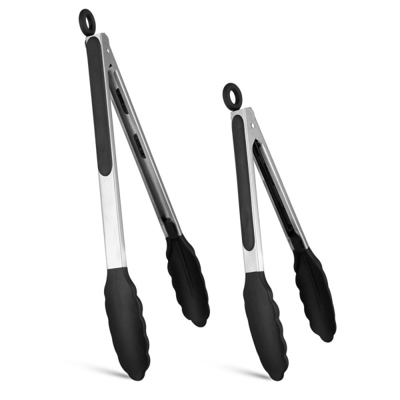 9 inch + 12 inch Kitchen Cooking Tongs for Salad / Pasta / Grilling / BBQ