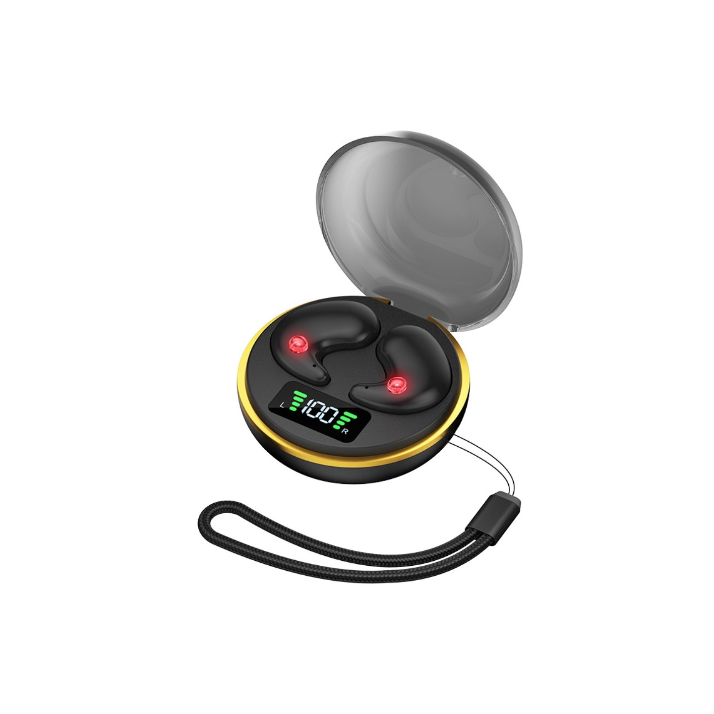 Sovehodetelefoner Bluetooth - hodetelefoner i øret for å sove med - svart