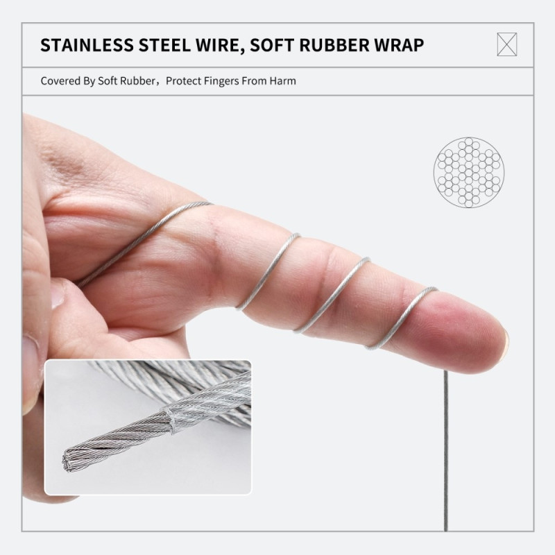 LEO Fishing Stringer Clip i rustfrit stål Fishing Stringer Clip 7 snaps