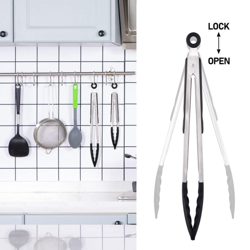 2 - pakke 23cm+31cm tangtang for salat/pasta/grill/BBQ kjøkkenverktøy