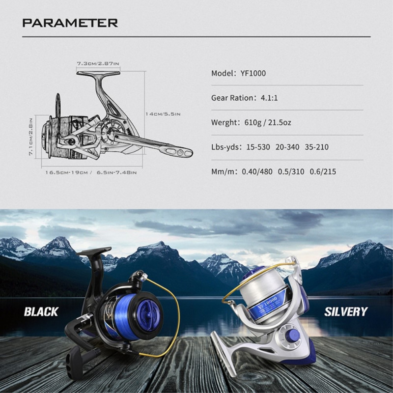 LEO Spinning kela Kalastuskela Suuri kapasiteetti Kevyt Tehokas