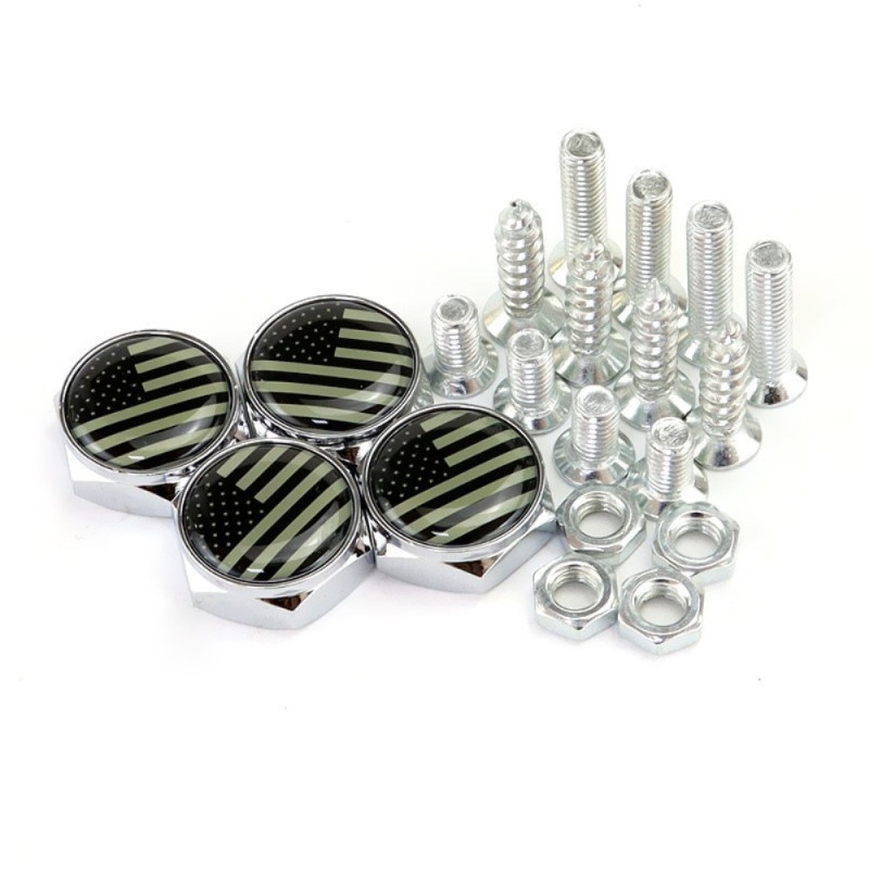 Screws For Registration Plate Car Motorcycle registration plate - Black USA