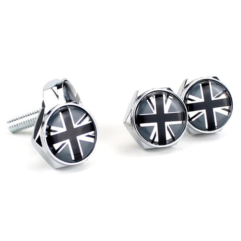 Rekisterikilven ruuvit Auto Moottoripyörän rekisterikilpi - Musta Iso - Britannia