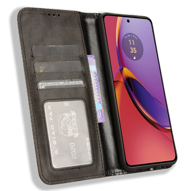 Motorola Moto G84 5G Stand Phone Case Full Protection Wallet Cover - Black