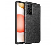 Till Samsung Galaxy A72 5G TPU skal Litchi Texture - Svart