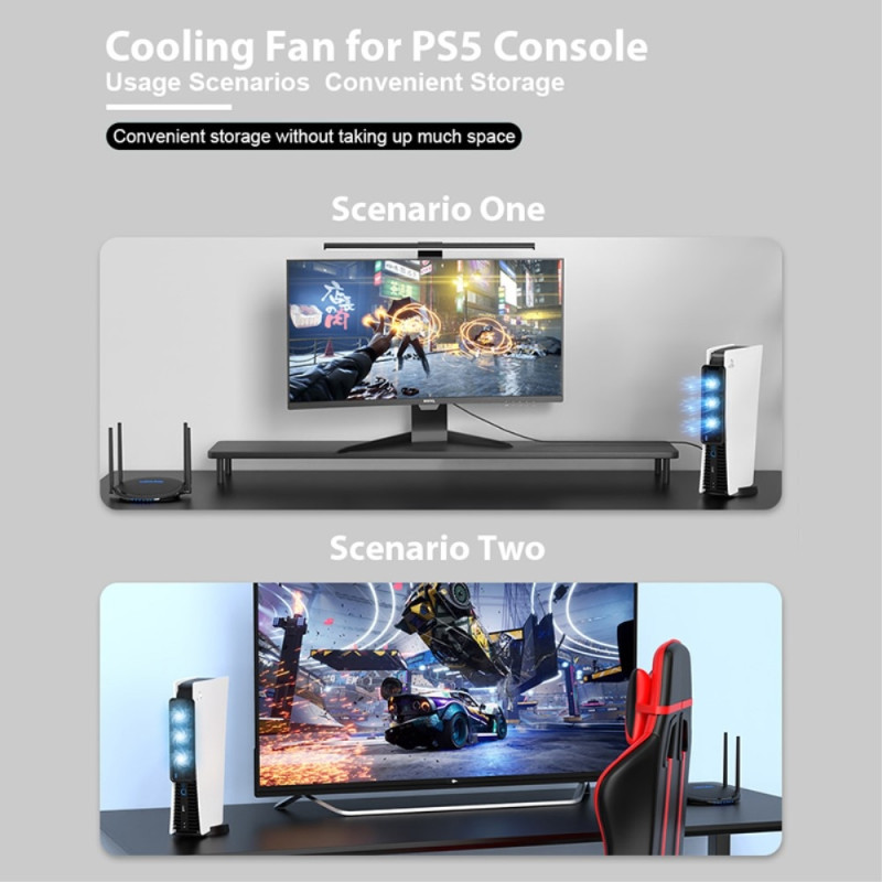 For PS5 ABS cooling fan 2 - speed wind heat dissipation USB fan cooler