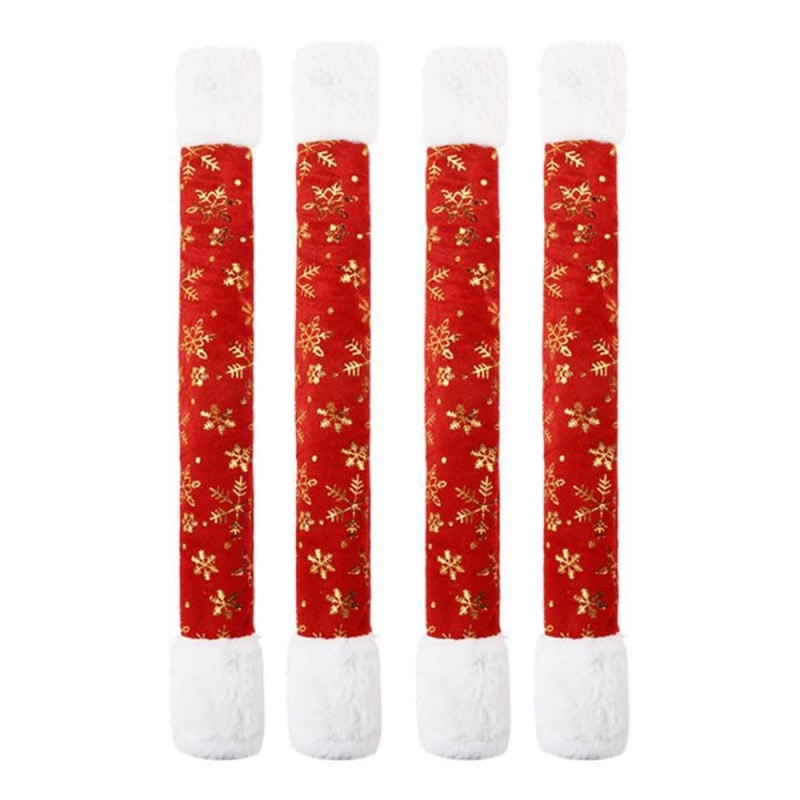 4 - pack Christmas Linen Refrigerator Door Handle Protective Cover