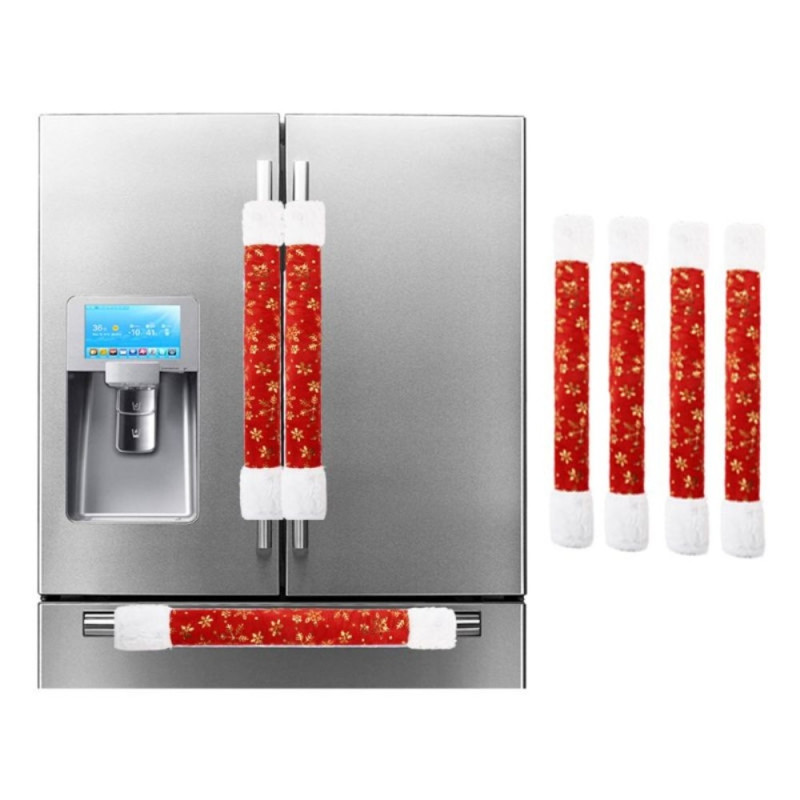 4 - pack Christmas pellavakankainen jääkaapin oven kahvan suojakuori Joulu