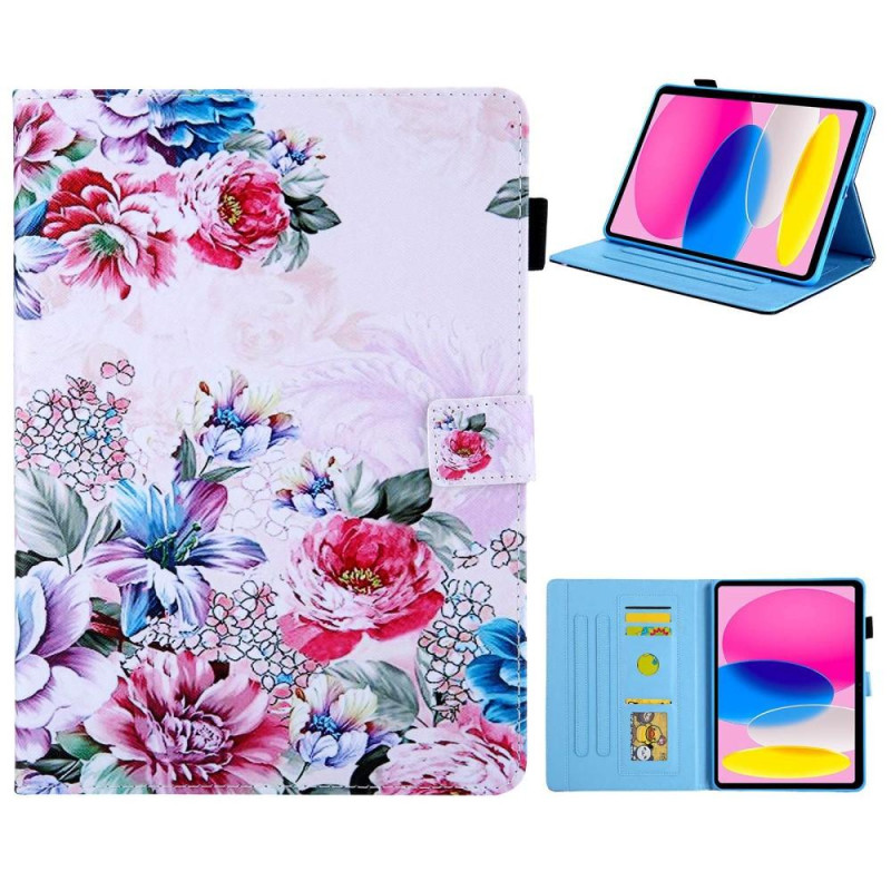 Til iPad 10.9 (2022) Tabletetui Cover Foldbart stativ - Peony