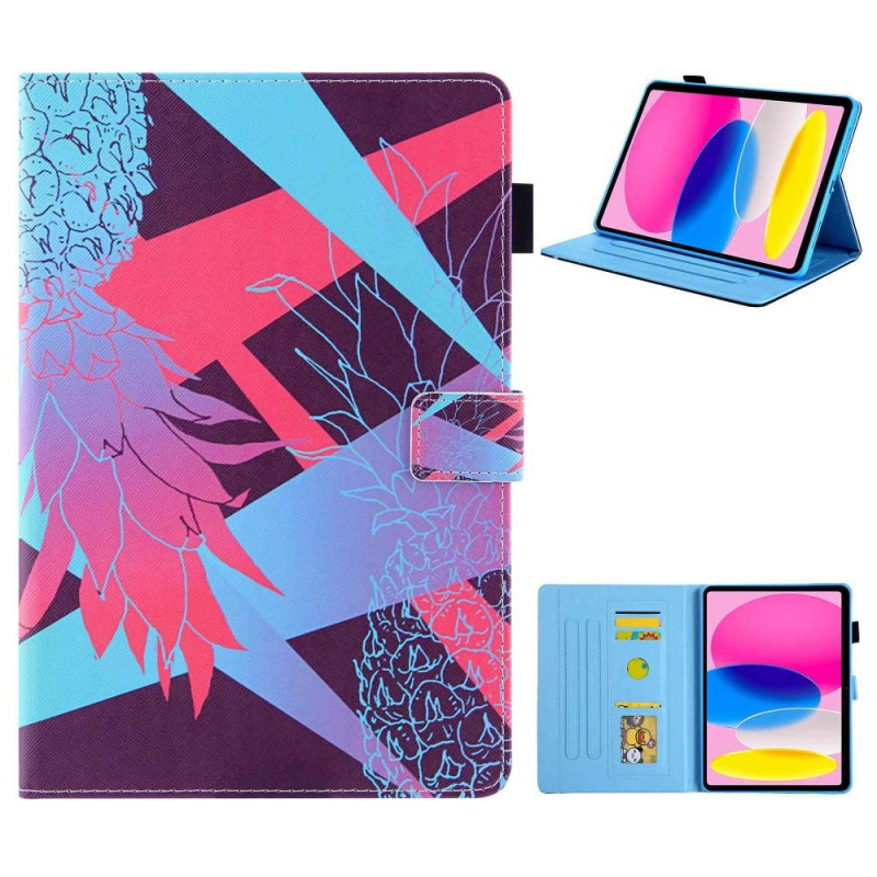 iPad 10.9 (2022) tablettikotelon kansi taitettava jalusta - punainen ananas