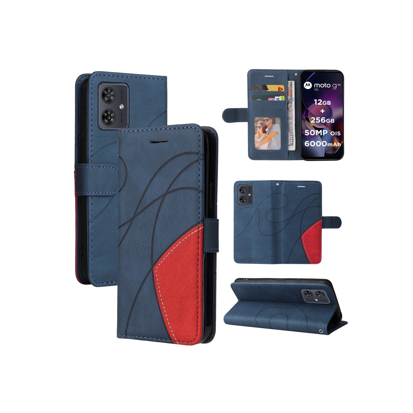 KT Lommebok - deksel til Motorola Moto G54 - Blå