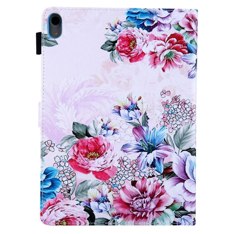 For iPad 10.9 (2022) Tablet Case Cover Foldable Stand - Peony