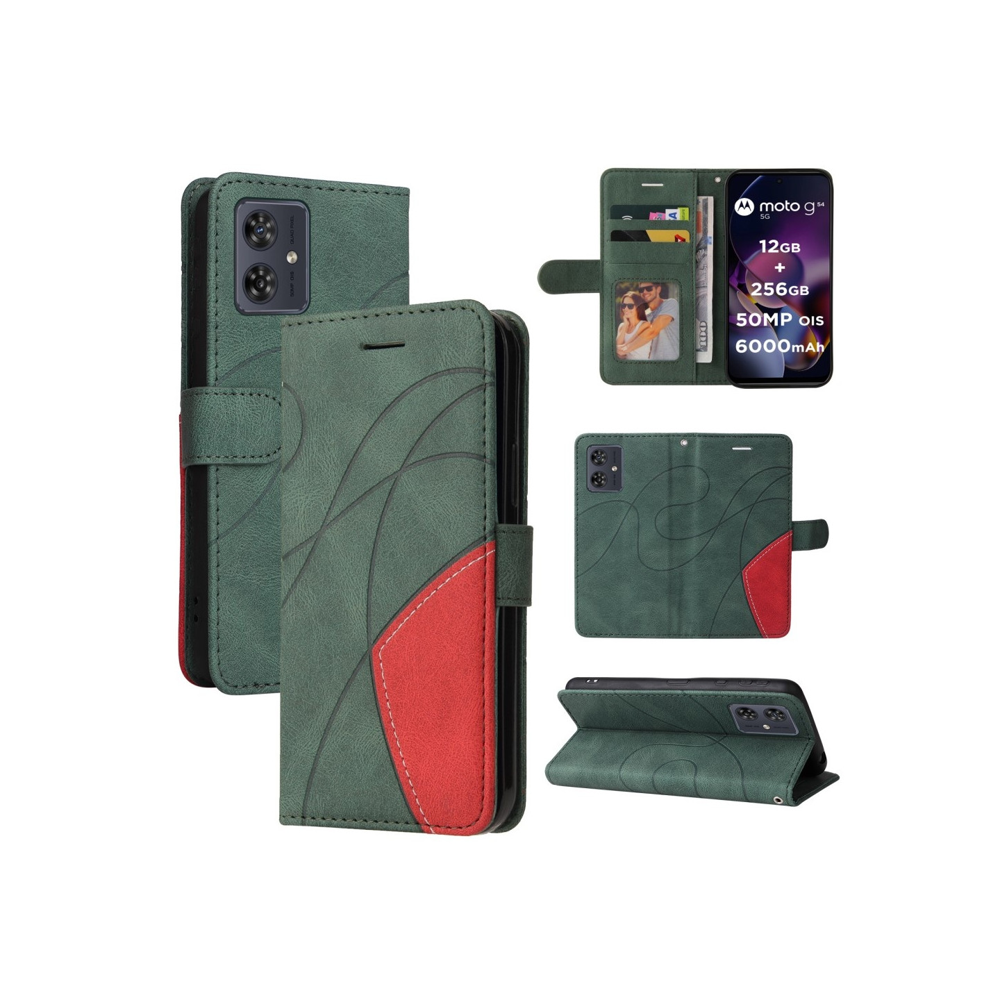 Til Motorola Moto G54 KT - serie - 1 dobbeltfarve