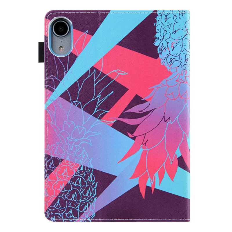 Apple iPad 10.9 2022 Sammenleggbart Veske Kortholder - Rød Ananas