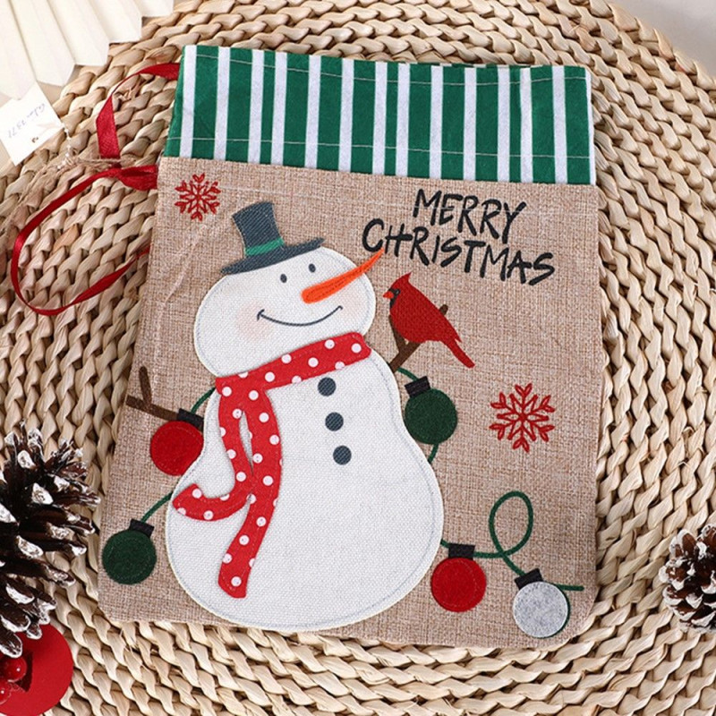 Christmas Gift Bag Sack Snowman pattern for Christmas Eve Christmas weekend